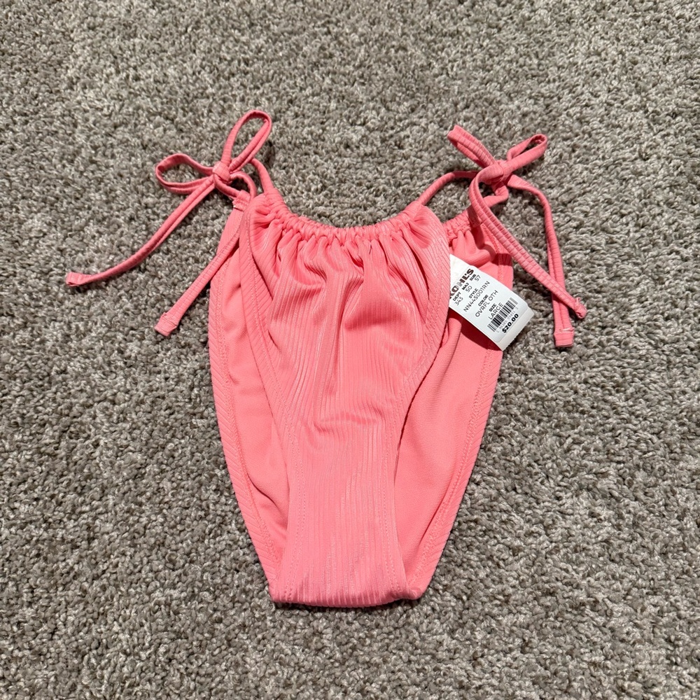 Pink Side Ties Bikini Bottom